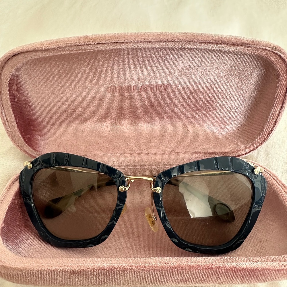 Miu Miu Navy and Gold Sunglasses